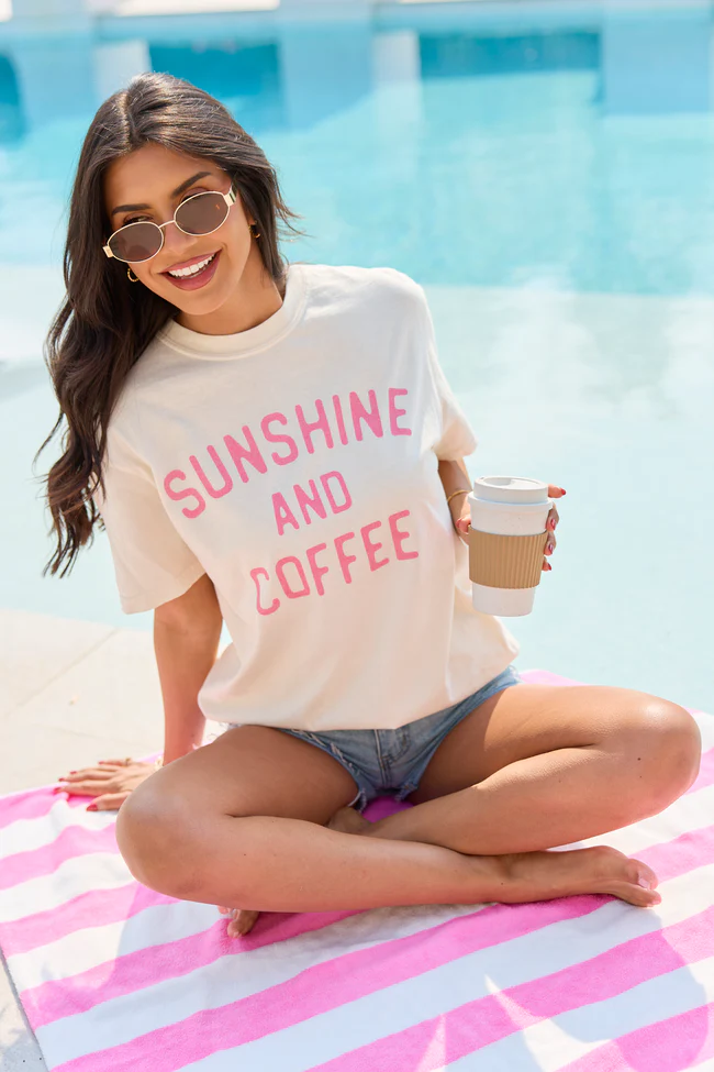 Sunshine And Coffee Ivory Graphic Tee