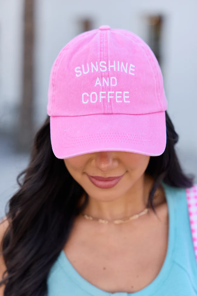 Sunshine And Coffee Pink Hat DOORBUSTER - Image 3