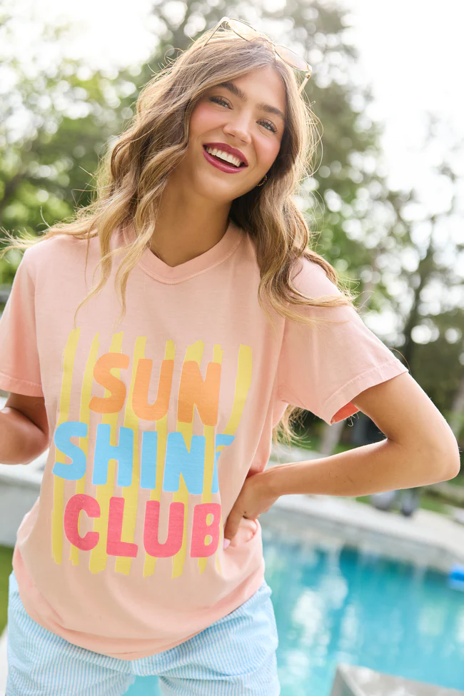 Sunshine Club Orange Graphic Tee - Image 3