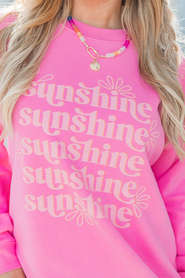 Sunshine Repeat Pink Graphic Sweatshirt DOORBUSTER - Image 2