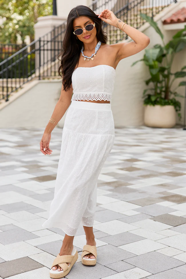 Take It Easy White Eyelet Tube Top Set - Image 7