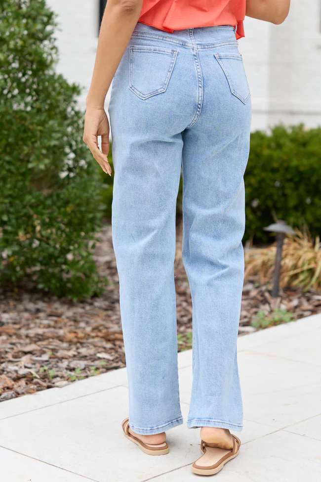 Tatum Light Wash Straight Leg Jeans - Image 4