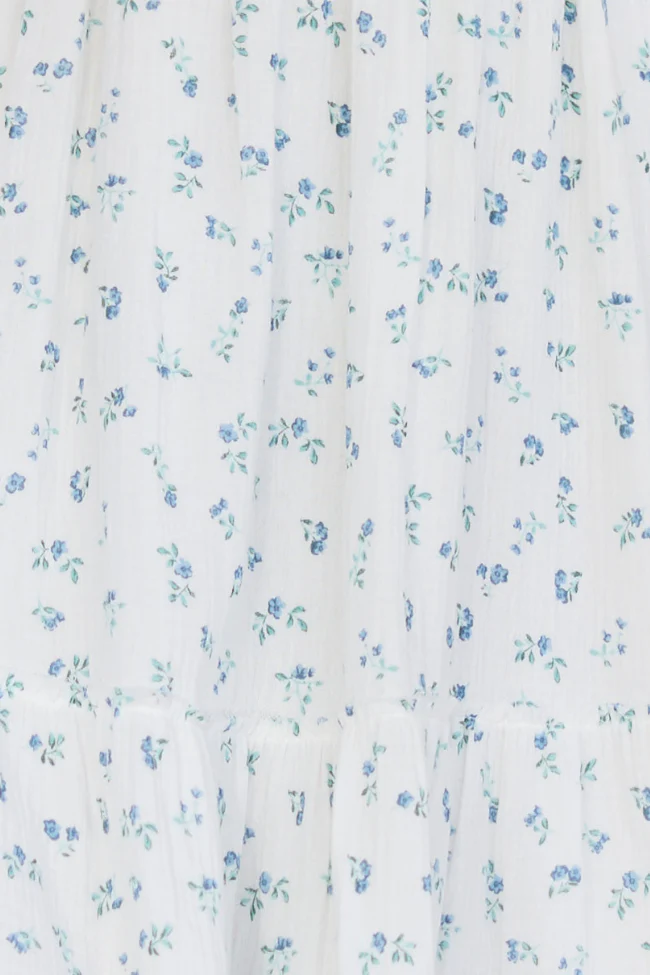 Thalia White Floral Smocked Top Maxi Dress - Image 5