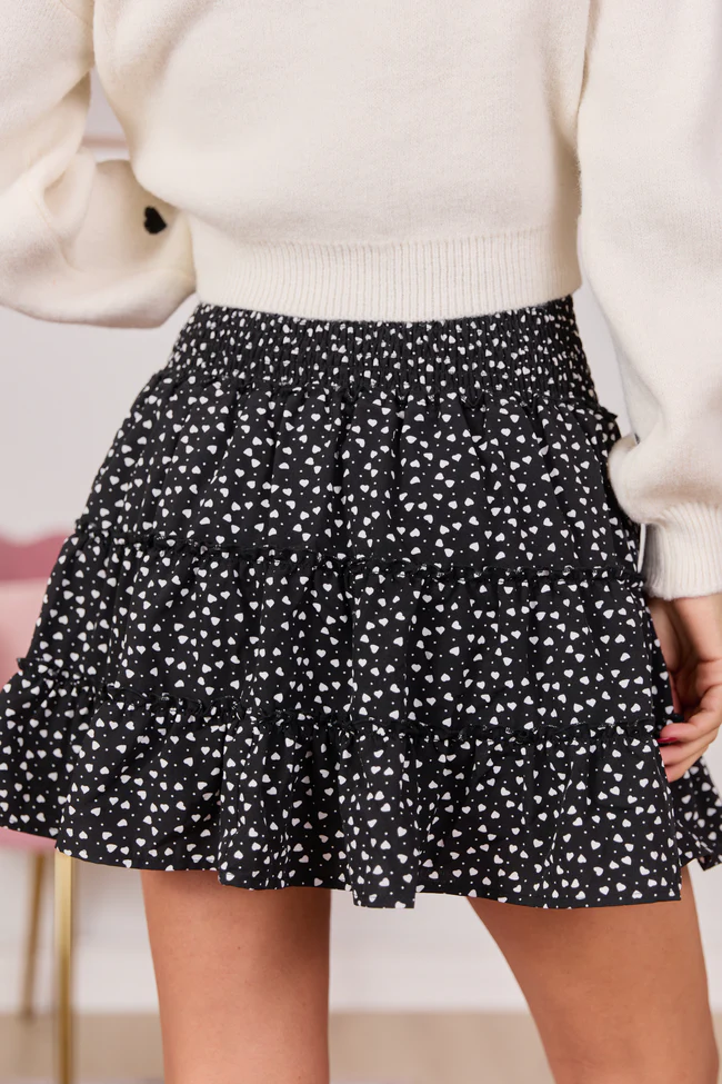 Through The Garden Black Mini Hearts Skort FINAL SALE - Image 5