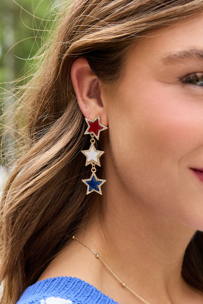 Tri Star Americana Earrings