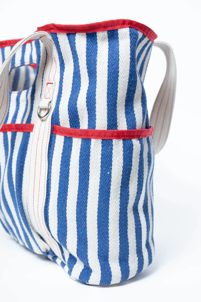 Ty Blue Varsity Stripe Tote - Image 4