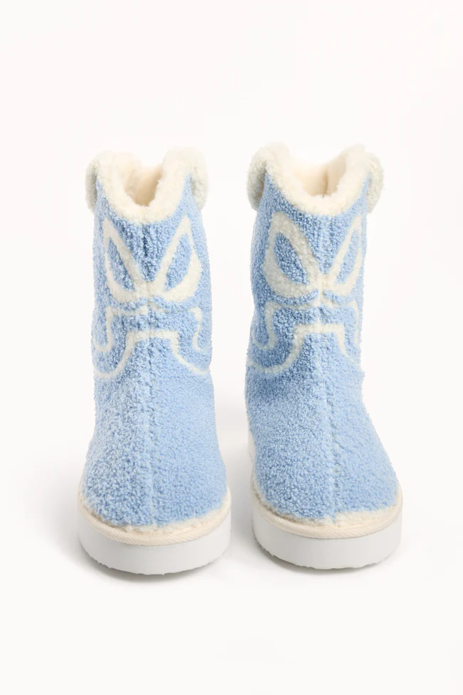 Tyla White Bow Shearling Boot Slippers FINAL SALE - Image 3