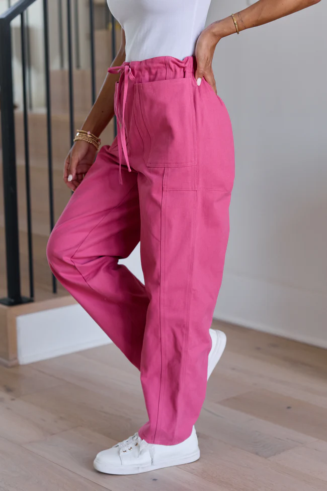 Vesper Red Pull-On Wide Leg Pants FINAL SALE - Image 3