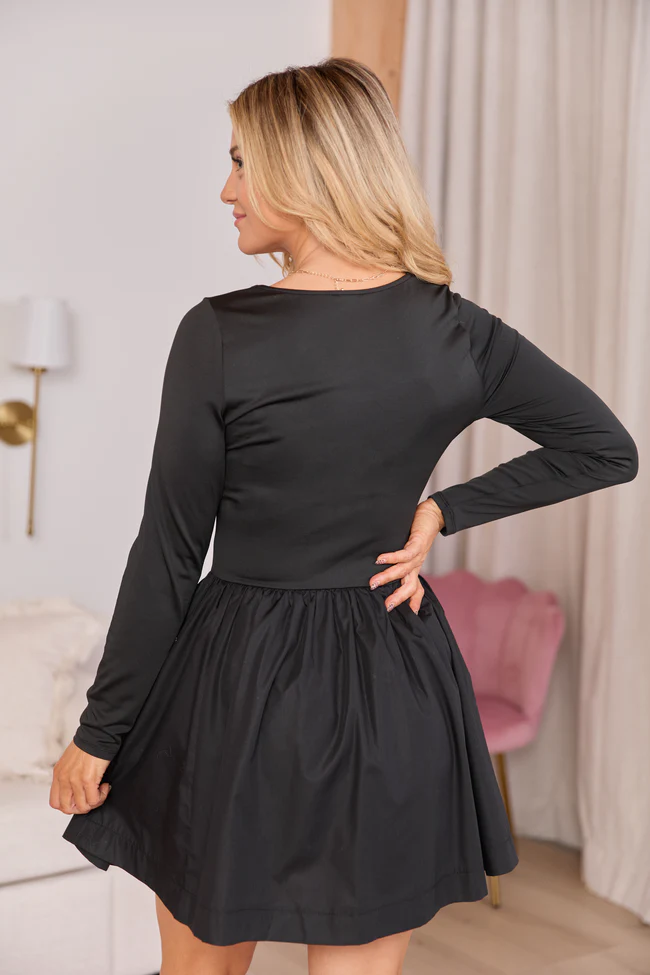 Walker Black Drop Waist Mini Dress FINAL SALE - Image 4
