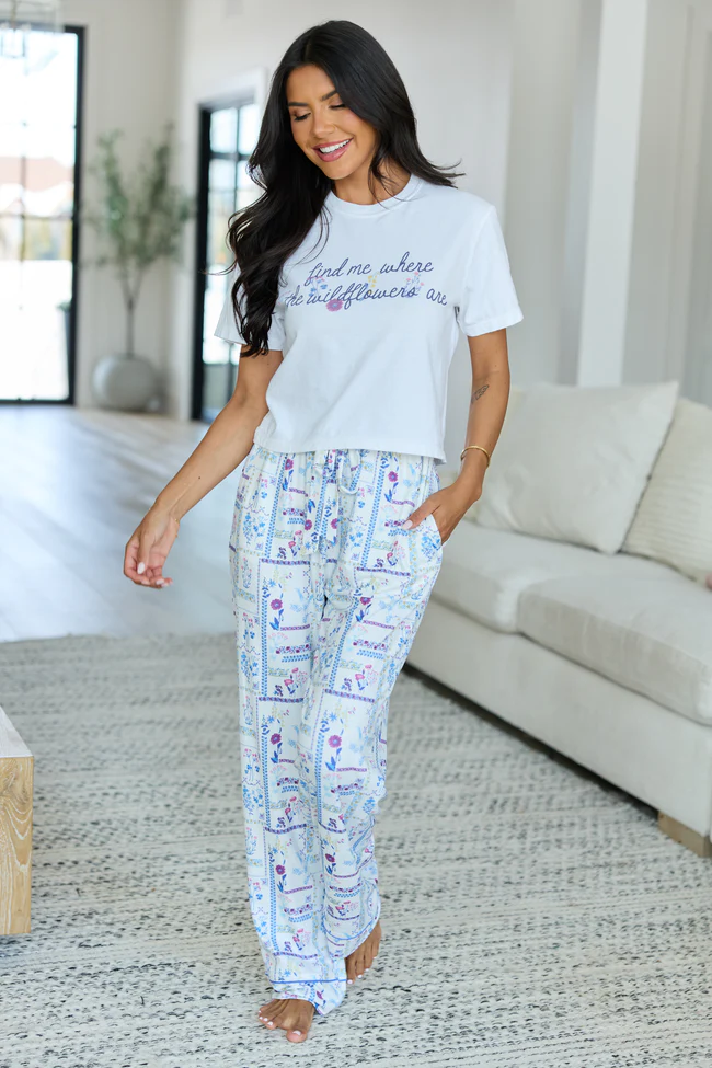 Wildflowers White Boxy Graphic Tee - Image 3