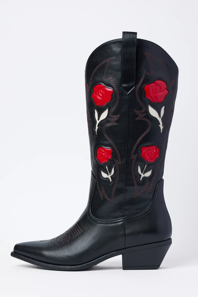 Willa Rose Black Cowboy Boots FINAL SALE - Image 3