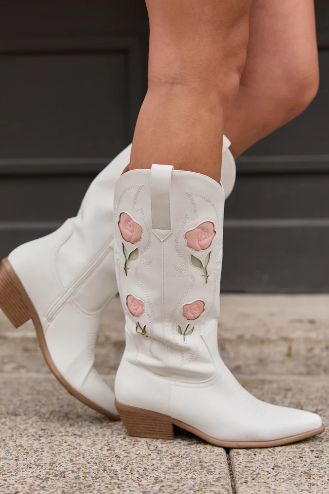 Willa Rose White Cowboy Boots FINAL SALE - Image 2