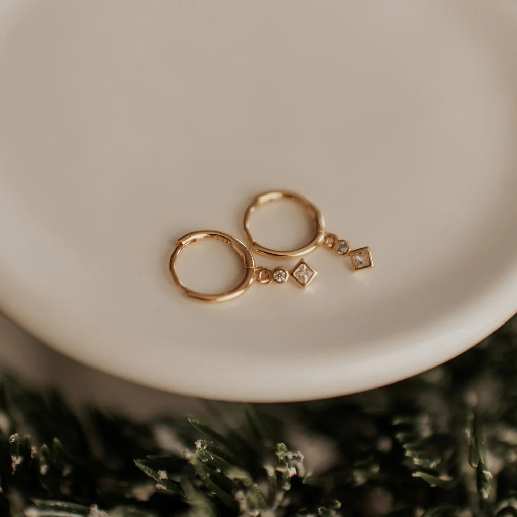 Willow Diamond Dangle Hoop Earrings - Image 3