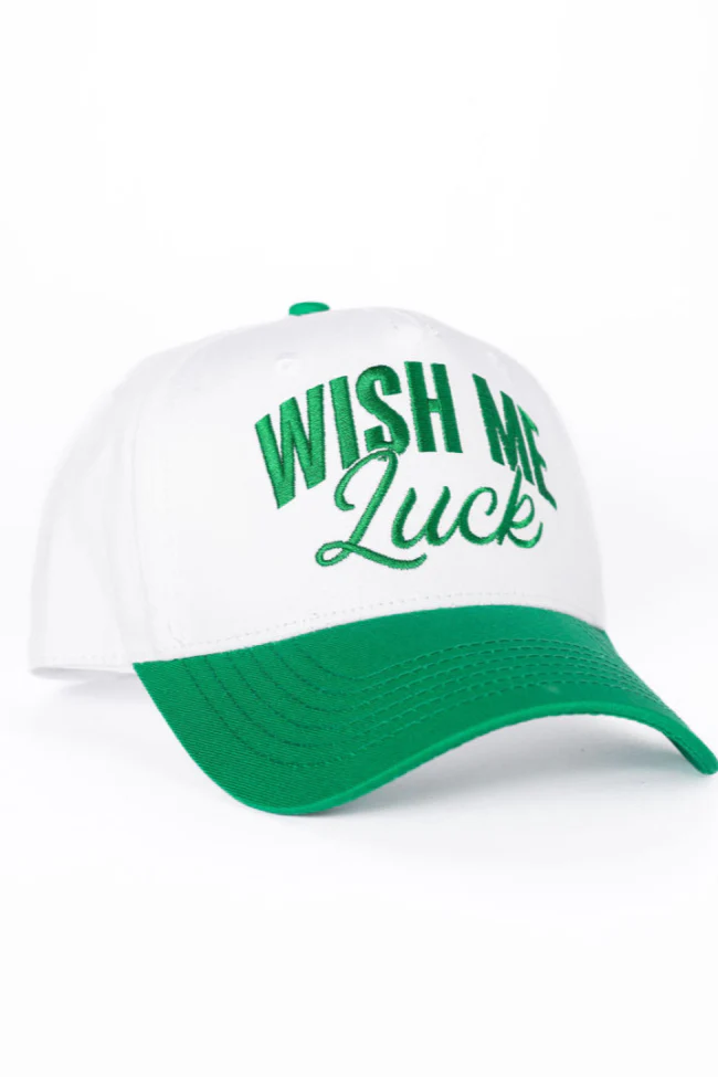 Wish Me Luck Dark Green and Khaki Trucker Hat SALE - Image 3