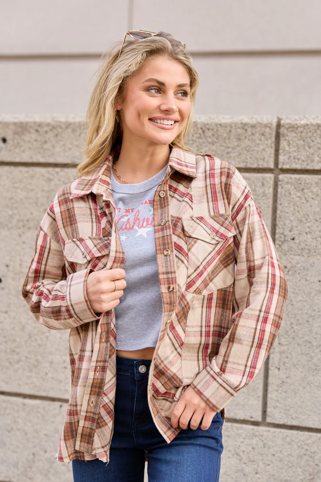 Zion Brown Plaid Flannel Top FINAL SALE - Image 4